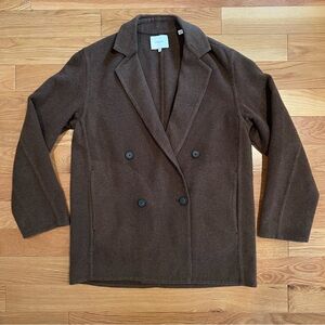 Vince Brown Double-Breasted Cardigan Coat